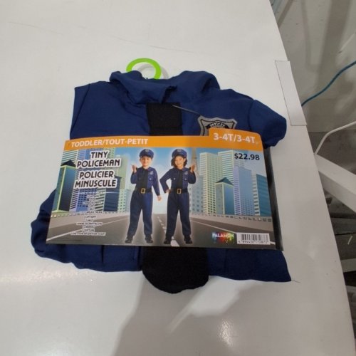 5PC TODDLER TINY POLICE OFFICER COSTUME - 3-4T - BLUE image 2