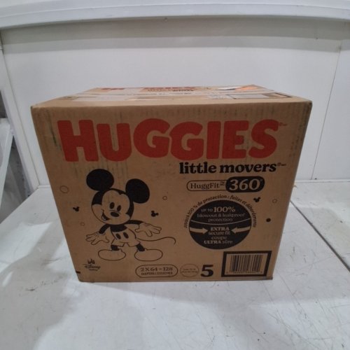 128PK BABY DISNEY HUGGIES LITTLE MOVERS HUGGFIT 360 DIAPERS - SIZE 5 - MICKEY MOUSE image 2