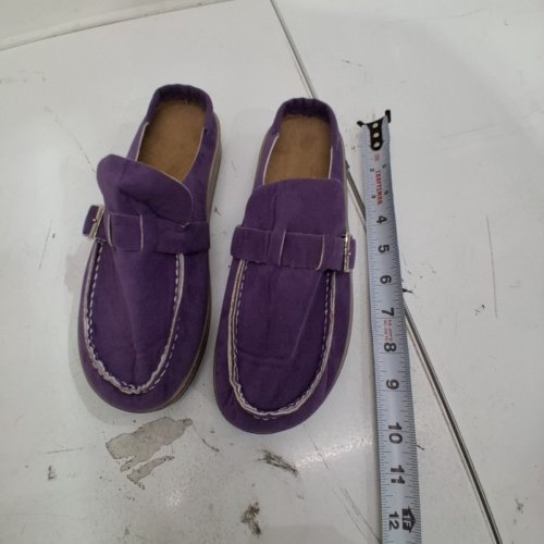 WOMENS MOCCASIN WITH BUCKLE STYLE LOAFER SHOES - SMALL - PURPLE image 3