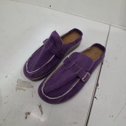 WOMENS MOCCASIN WITH BUCKLE STYLE LOAFER SHOES - SMALL - PURPLE image 2