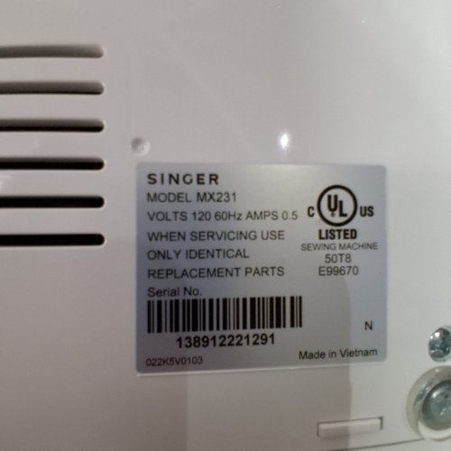 SINGER MX231 SEWING MACHINE WITH 23 BUILT-IN STITCHES - WHITE (MODEL: MX231) image 6