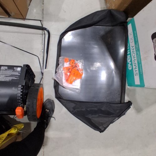 PUSH LAWN SWEEPER WITH HOPPER BAG, ADJUSTABLE BRUSH HEIGHT & SPINNING BRUSHES - 30" LEAF & GRASS COLLECTOR WITH 7 CU. FT. - ORANGE/BLACK-(MODEL: S19-003A) image 3