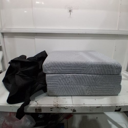 FOLDABLE MATTRESS TOPPER - SMALL TWIN / 25" X 75" X 4" - GREY image 2