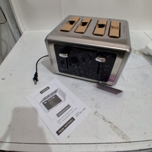 WHALL 4-SLICE TOASTER WITH TOUCH SCREEN CONTROLS, 6 SHADE SETTINGS, AND 6 BREAD TYPES - SILVER/BLACK (MODEL: KST076AU) image 4
