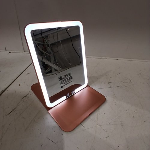 AUXMIR DIMMABLE FOLDABLE MAKEUP MIRROR - 8" X 6" - WHITE - (MODEL: BM-2219) image 2