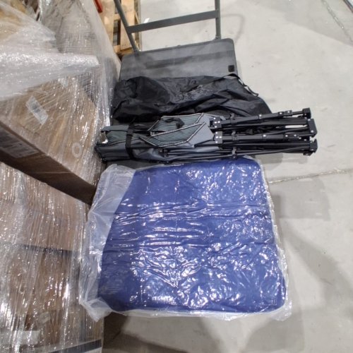 LARGE CAMPING COT WITH PADDED MATTRESS - 79" X 32" - BLACK/BLUE (MODEL: A043-002-001) image 2