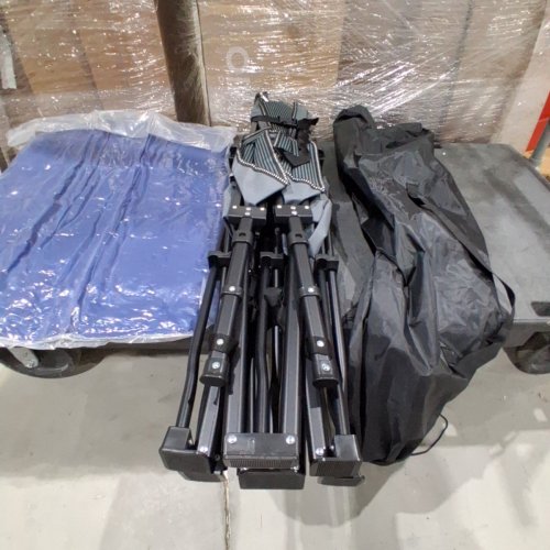 LARGE CAMPING COT WITH PADDED MATTRESS - 79" X 32" - BLACK/BLUE (MODEL: A043-002-001) image 3