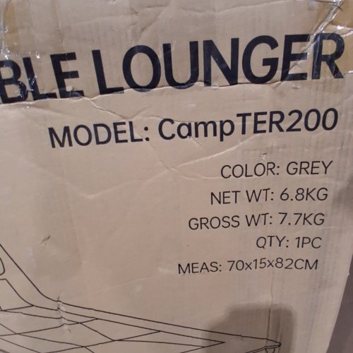MOPAICOT FOLDING SUN LOUNGER CHAIR - 75" X 27" - GREY (MODEL: CAMPTER200) image 2