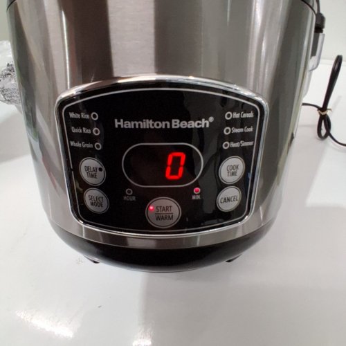 HAMILTON BEACH DIGITAL SIMPLICITY 2-14 CUP RICE COOKER AND FOOD STEAMER - SILVER (37548MN) image 2