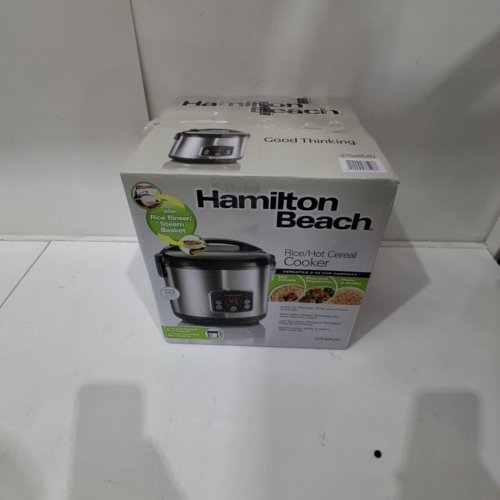 HAMILTON BEACH DIGITAL SIMPLICITY 2-14 CUP RICE COOKER AND FOOD STEAMER - SILVER (37548MN) image 4