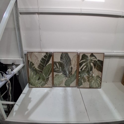 3PC BOTANICAL FRAMED WALL ART - 16" X 24" - GREEN/BEIGE image 2