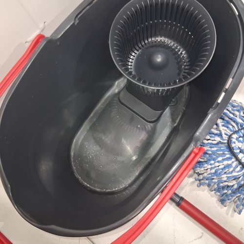 VILEDA EASY WRING RINSECLEAN SPIN MOP BUCKET - GREY/BLUE image 4