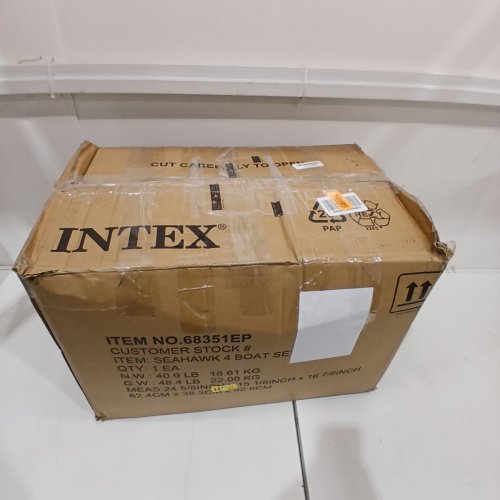 INTEX SEAHAWK 4-PERSON INFLATABLE BOAT SET WITH AIR PUMP - GREEN (MODEL: 68351EP) image 8