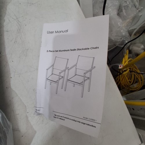 2PK ALUMINUM STACKABLE TESLIN CHAIRS - GRAY (MODEL: CL03002-1) image 6