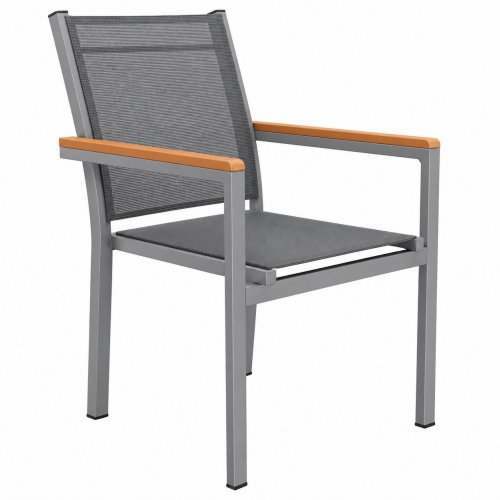 2PK ALUMINUM STACKABLE TESLIN CHAIRS - GRAY (MODEL: CL03002-1) image 2