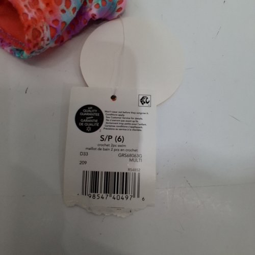 GIRL'S CROCHET SWIMSUIT TOP - SMALL (6) - MULTICOLOUR (STYLE: GRS68063G) image 3