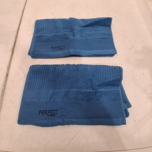 2PK 'PERFECT' BATH HAND TOWELS-30" X 13" - BLUE image 3