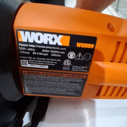WORX TRIVAC 3-IN-ONE BLOWER/MULCHER/VACUUM WITH METAL IMPELLER AND COLLECTION BAG - 12AMP - 120V (MODEL: WG509) image 5