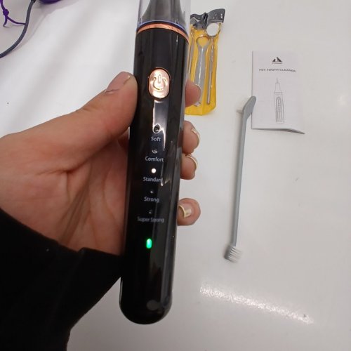 12PC PETBANK DOG PLAQUE REMOVER FOR TEETH - PET ULTRASONIC TOOTH CLEANER WITH LED LIGHT, 5 MODES - WHITE image 3