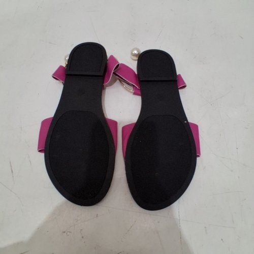 women's ball and faux pearl decor ankle strap sandals - size 7 - pink image 3