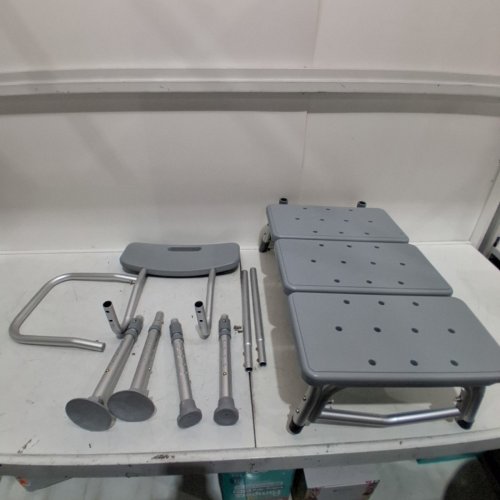 MEDLINE GUARDIAN BATHTUB TRANSFER BENCH WITH BACK SUPPORT & SUCTION FEET - 400LBS CAPACITY - GREY (MODEL: G3-100KBX1) image 2