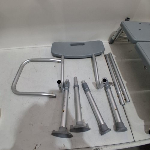 MEDLINE GUARDIAN BATHTUB TRANSFER BENCH WITH BACK SUPPORT & SUCTION FEET - 400LBS CAPACITY - GREY (MODEL: G3-100KBX1) image 3