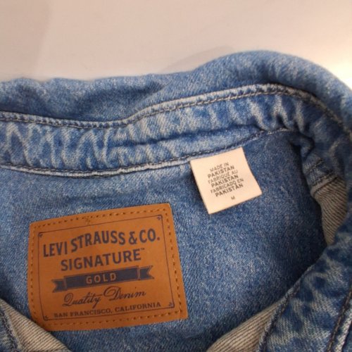 MEN'S LEVI STRAUSS SIGNATURE GOLD LONG SLEEVE DENIM SHIRT - MEDIUM - BLUE (STYLE: S110784) image 4