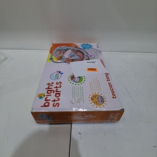 BRIGHT STARTS BABY BOUNCER SOOTHING VIBRATIONS INFANT SEAT WITH TAGGIES, MUSIC, & REMOVABLE-TOY BAR - 0-6 MONTHS - 20LB CAPACITY - TOUCAN TANGO (MODEL: ‎10589-ES) image 3