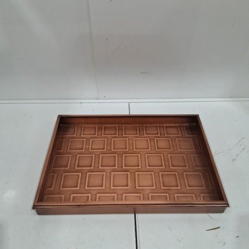 DECORATIVE METAL RECTANGULAR SERVING TRAY - 21" X 14.5" - COPPER image 3