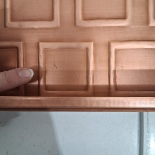 DECORATIVE METAL RECTANGULAR SERVING TRAY - 21" X 14.5" - COPPER image 4