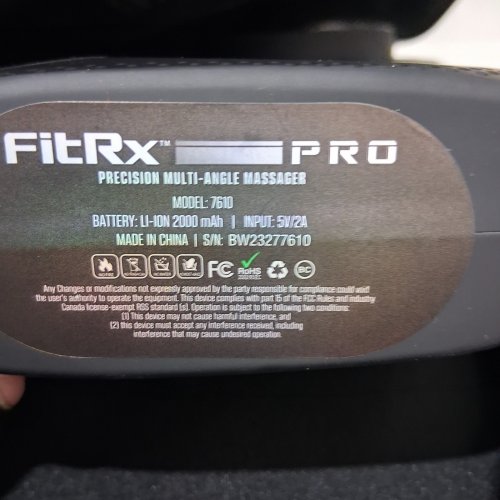 FITRX PRO PRECISION MULTI-ANGLE MASSAGER - 2000 MAH, 5 V/2A - BLACK (MODEL: 7610) image 3