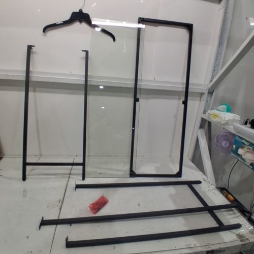 VASAGLE MODERN ENTRY WAY CONSOLE TABLE TEMPERED GLASS - BLACK (MODEL: LGT026B01) image 2