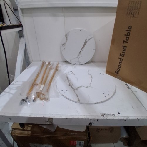 ROUND END TABLE - 18" X 18" X 22" - MARBLE WHITE (ITEM: WM.CT005) image 3