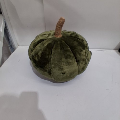 ORCHARD ROAD DECORATIVE PUMPKIN PILLOW - 13" X 15.7" - GREEN (ITEM: 2937586) image 2
