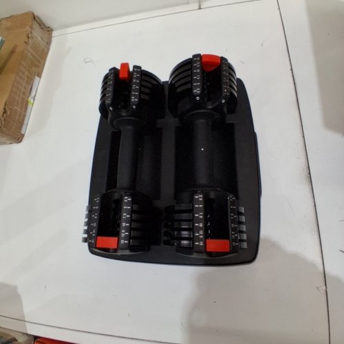 LIFEPRO POWERUP ADJUSTABLE FREE DUMBBELLS WEIGHTS - 2.5 -15 LBS - BLACK/RED (MODEL: LP-PWRUP-BLK) image 2