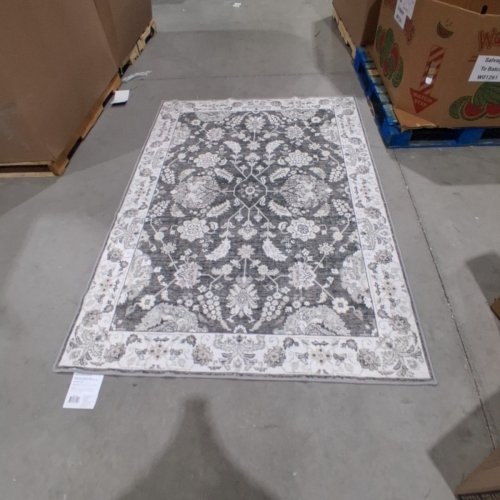 2PC WASHLUXE MACHINE WASHABLE AREA RUG & RUNNER SET - 5FT X 7FT / 27" X 60" - WHITE/GREY/BEIGE (MODEL: 2046294) image 2