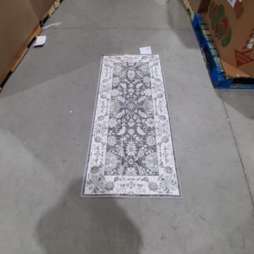 2PC WASHLUXE MACHINE WASHABLE AREA RUG & RUNNER SET - 5FT X 7FT / 27" X 60" - WHITE/GREY/BEIGE (MODEL: 2046294) image 3