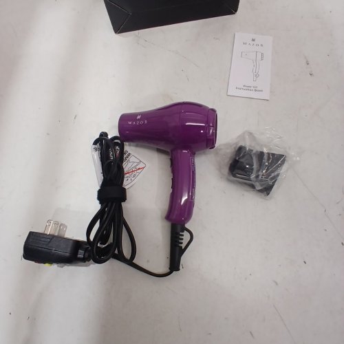 WAZOR 101 MINI TRAVEL HAIR DRYER, SMALL IONIC AND LIGHTWEIGHT -PURPLE. image 2