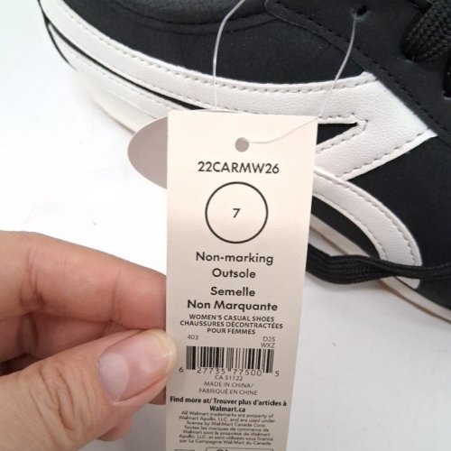 WOMEN'S NO BOUNDARIES LACE-UP CASUAL SNEAKER SHOES - 7 - BLACK/WHITE (STYLE: 22CARMW26) image 2