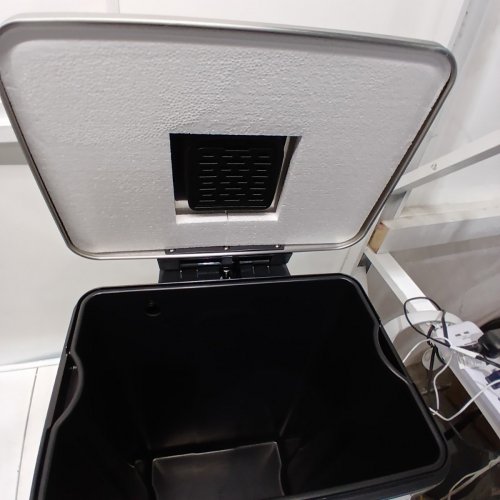 SIMPLI-MAGIC SOFT-CLOSE, SMUDGE RESISTANT TRASH CAN WITH FOOT PEDAL AND BUILT IN FILTER - STAINLESS STEEL, 50 LITER / 13.2 GALLON (MODEL:P79514) image 3