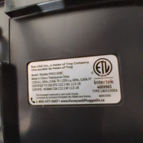 HONEYWELL INSIGHT TRUE HEPA AIR PURIFIER FOR MEDIUM-LARGE ROOM - 206SQFT - BLACK (MODEL: HPA5150BC) image 8