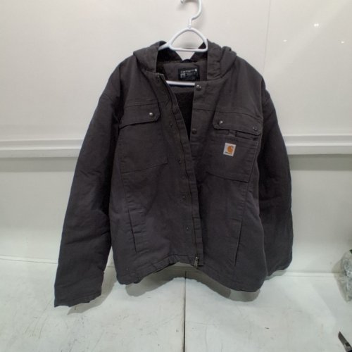 MEN'S CARHARTT RELAXED FIT WASHED DUCK SHERPA-LINED UTILITY BARTLETT JACKET - EXTRA LARGE - GREY (STYLE: OJ3826-M) image 2