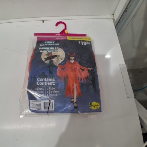3PC FIERY DEMONESS COSTUME - LARGE 10-12 - RED (STYLE: 70196 L) image 2