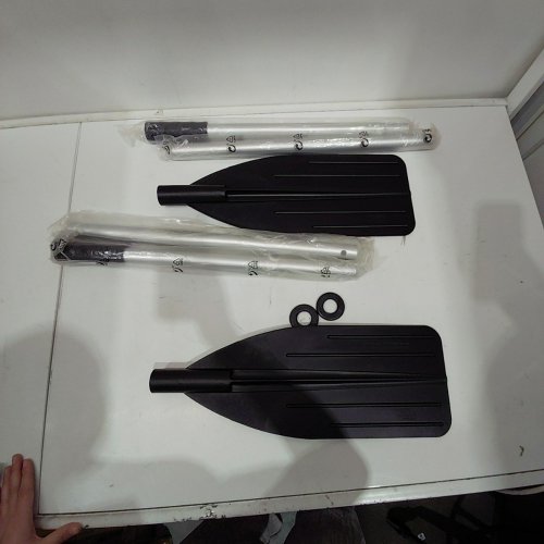 INTEX DETACHABLE DUAL PURPOSE BOAT OARS, MULTIPURPOSE WATER PADDLES - 54" - BLACK/SILVER (MODEL: 69625E) image 2