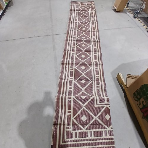 2PK DEORAB REVERSIBLE OUTDOOR AREA RUG - 9FT X 12FT - BROWN / BEIGE image 2