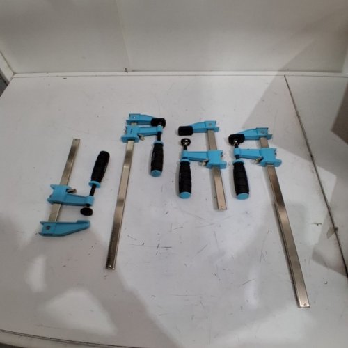 4PC SHALL STEEL BAR CLAMPS SET- 12" - BLUE/SILVER image 2