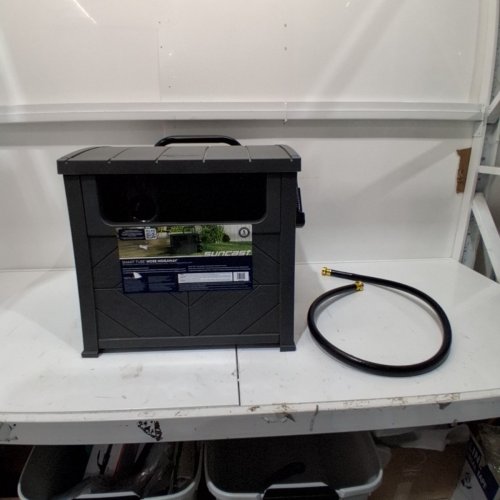 SUNCAST SMART TUBE HOSE HIDEAWAY WITH BRASS CONNECTIONS - 26.5" X 20" X 29.25" - HOLDS 150 FT. OF 5/8 IN. STANDARD VINYL HOSE - BROWN (MODEL: 1779678/CPLWST150RRD) image 2
