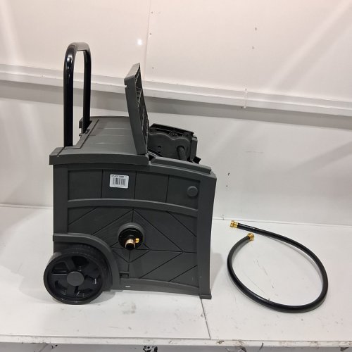 SUNCAST SMART TUBE HOSE HIDEAWAY WITH BRASS CONNECTIONS - 26.5" X 20" X 29.25" - HOLDS 150 FT. OF 5/8 IN. STANDARD VINYL HOSE - BROWN (MODEL: 1779678/CPLWST150RRD) image 3