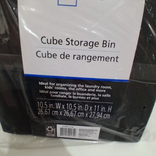 3PK MAINSTAYS FOLDABLE CUBE STORAGE BINS - 10.5" X 10.5" X 11" - BLACK image 4