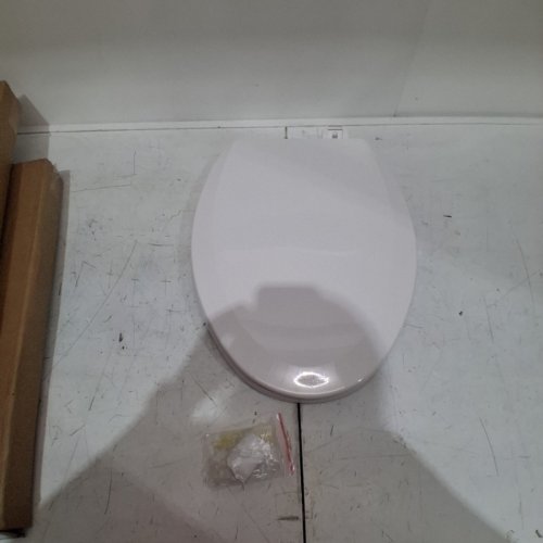 CENTOCO HEAVY DUTY MOLDED PLATIC ELONGATED CLOSED FRONT TOILET SEAT, WHITE (MODEL: DS900-001) image 2